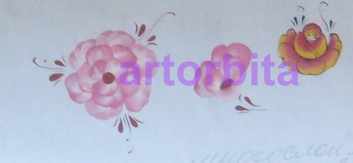 Рисунок. Многослойные цветы - урало-сибирская роспись