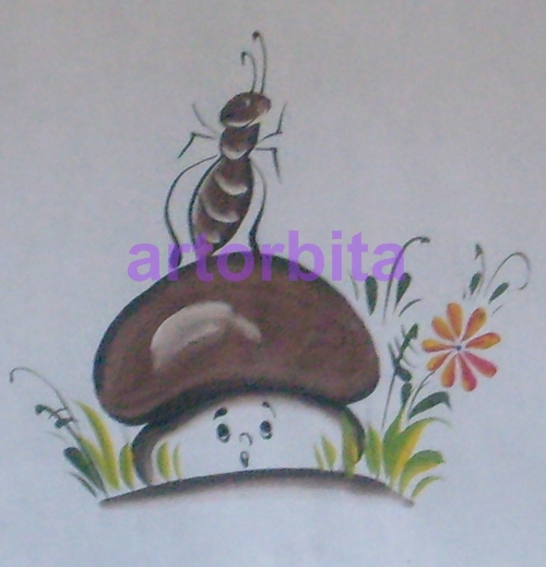 Рисунок. Муравей на грибке - урало-сибирская роспись
